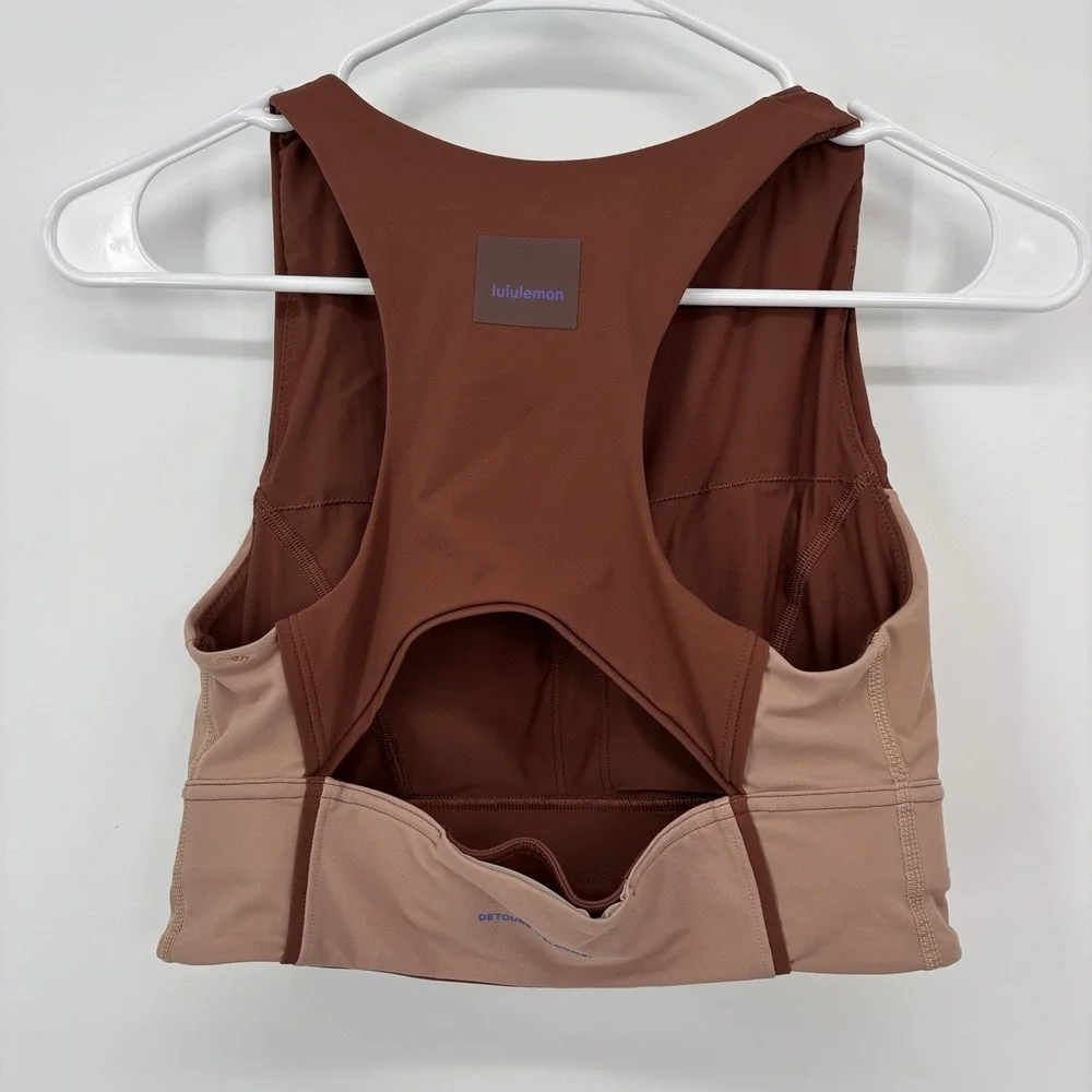 Lululemon Hike to Swim Bra Ancient Copper Pink Clay Size 4/6 LW2DCHS *see descri